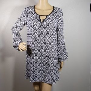 Doe & Rae Black & White Long Sleeve Dress Size S